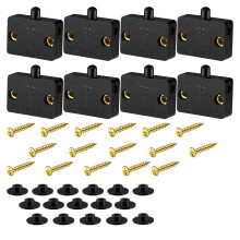 8 Pieces Cabinet Lamp Automatic Door Contact for Wardrobe Applicable to 12V 24V 110V(Black)
