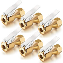 Mandril de Ar de Bronze de 6 PeçAs de Fluxo Aberto Mandril de Pneu Reto com Grampo para AcessóRios de Compressor de Medidor de Enchimento de Pneu