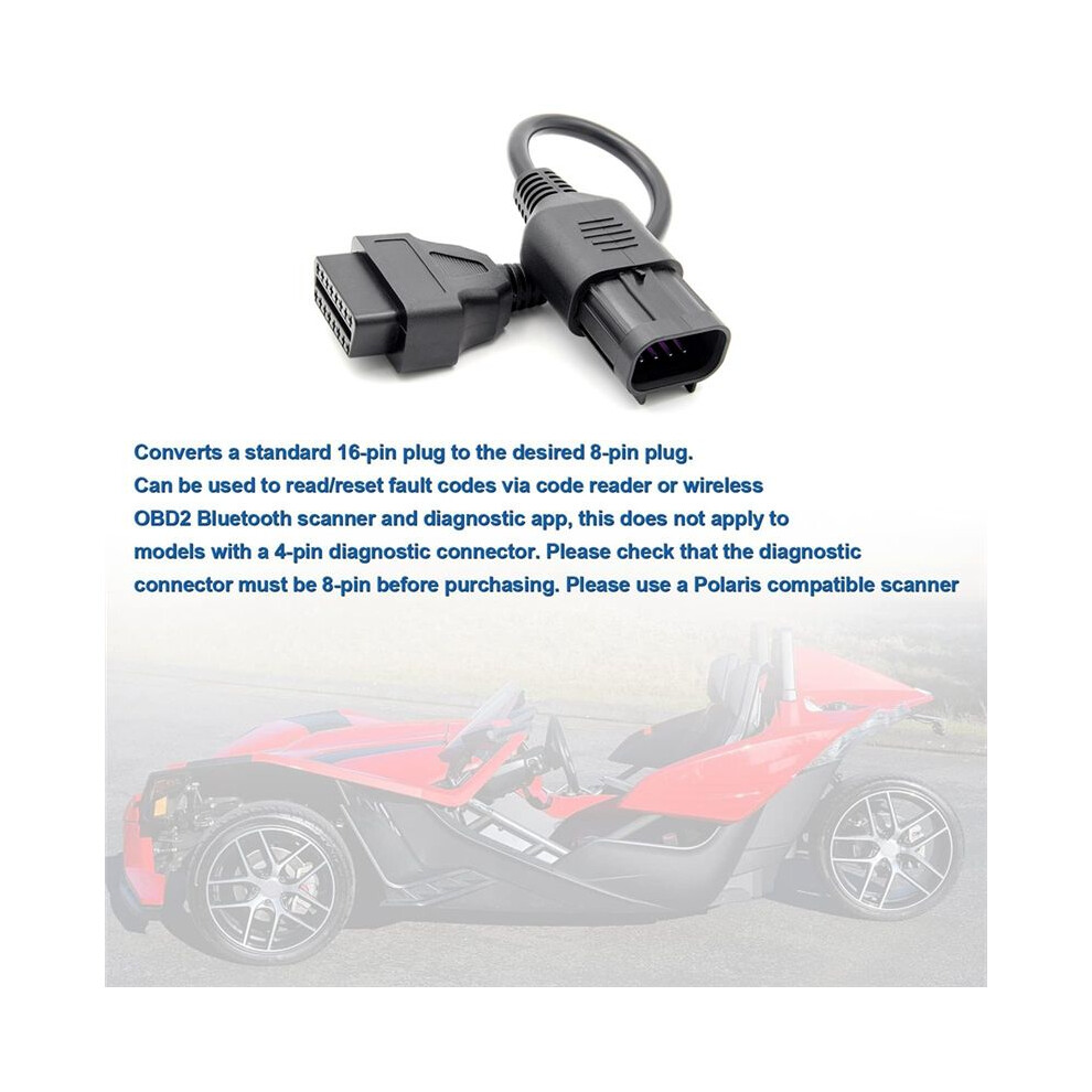 8Pin To 16Pin Obd2 Cable Adapter For Rzr / Ranger / General / Sportsman / Ace / Slingshot Diagnostic Adapter 6032905383050
