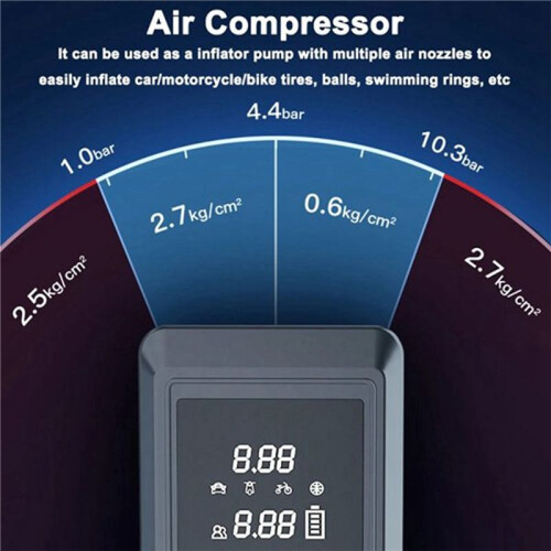 Portable Jump  With Air Pump Automobile Battery Booster Power Pack With LED Light Multi-Function Tire Inflator 2