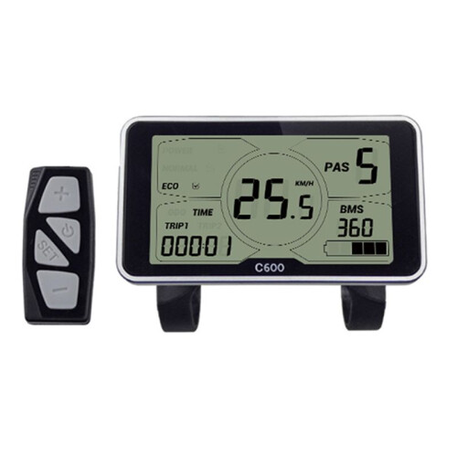 Protocolo 5S 24V 36V 48V LCD C600 Tela  de 4 Polegadas para Bicicleta Elétrica com Conector À Prova D'Água 2