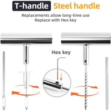 70PCS Tire Repair Kit, Heavy Duty Tire Plug Kit, Tire Patch Kit for Fix A Flat, Tubeless Tire Puncture Change Tool Kit