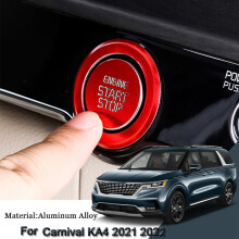 Auto START Motor Taste Abdeckung HüLle Trim Stop Taste ZüNdung Schalter Aufkleber Trim für Carnival KA4 2021 2022 Silber