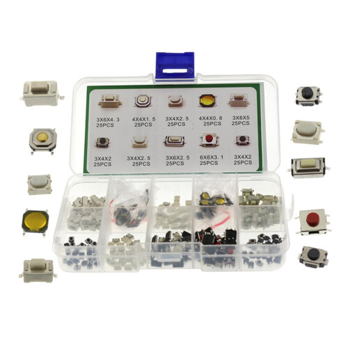 250Pcs Car Remote Control Key  Repair Small  Tactile Push Button Switches Component Package Micro-Switches