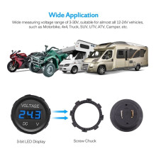 12V LED Panel Digital Voltage Meter Display Voltmeter for Boat Marine Vehicle Motorcycle Truck ATV UTV Green