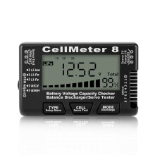 RC Cellmeter 8 Digital Battery Capacity Checker Controller Tester Voltage Tester para Li-Ion NiMH Nicd Cell Meter Preto