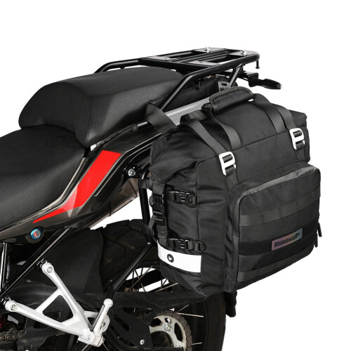 Rhinowalk Motorcycle Rear Side Bag 20L Universal Side Bag with Removable Waterproof Inner Multi-Functional Tail Bag(Black) 2