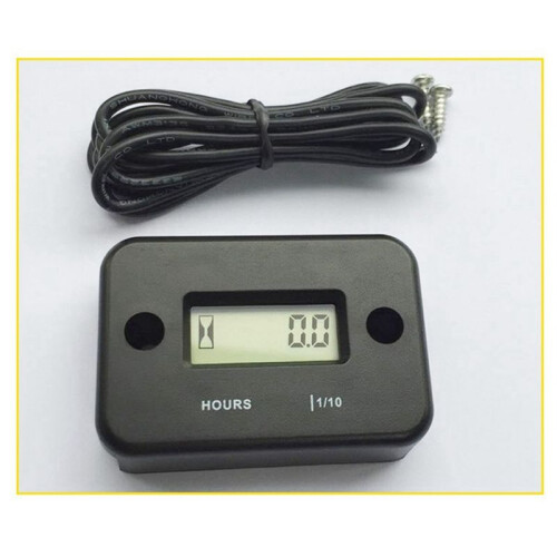 Waterproof LCD Display Digital Hour Meter Inductive Timer for Bike Motorcycle ATV Snowmobile Engine, Black 2