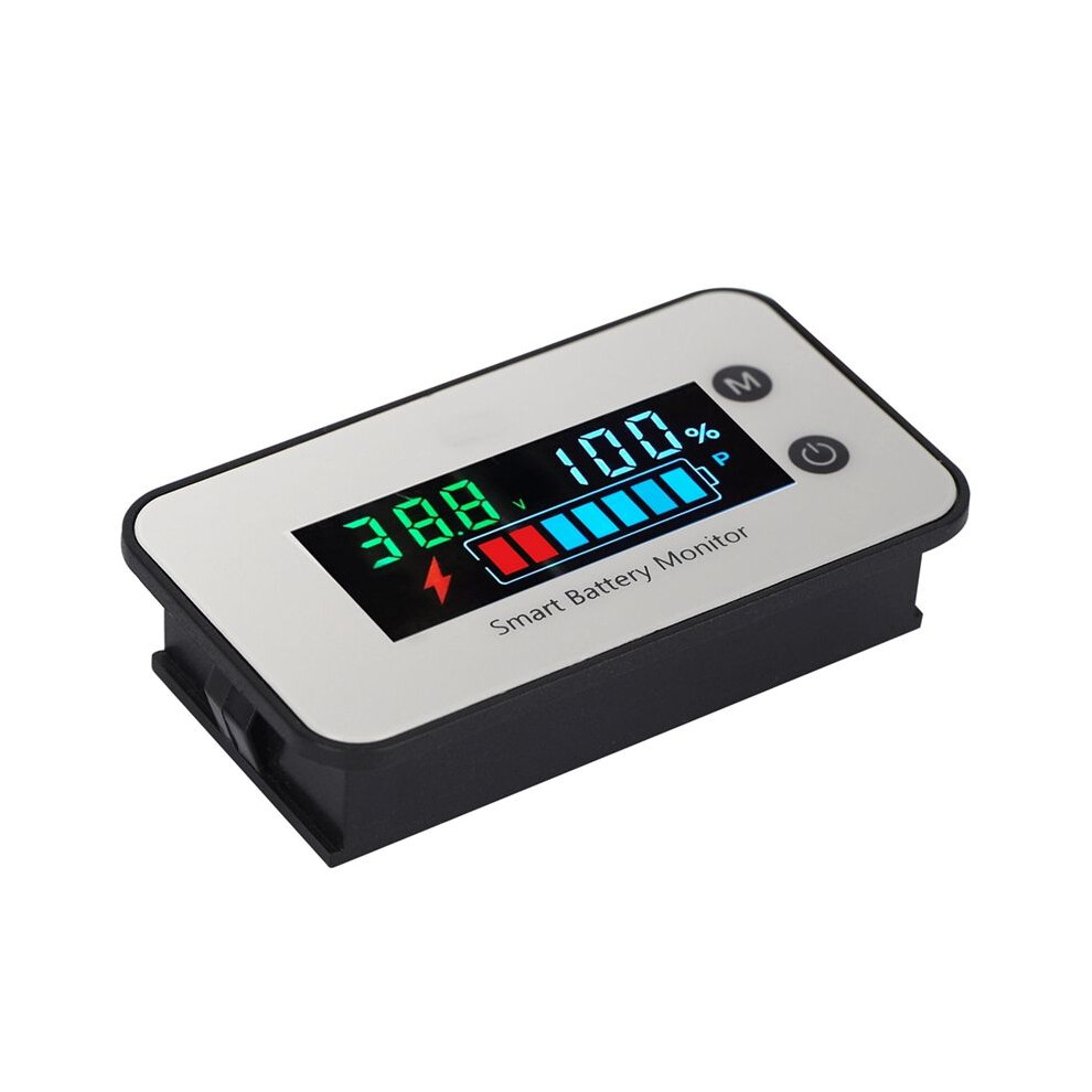 Ipx7 Waterproof Battery Monitor 7-100V Battery Capacity Tester Meter With Buzzer Alarm Temperature, Multicolored Screen 6133098980498