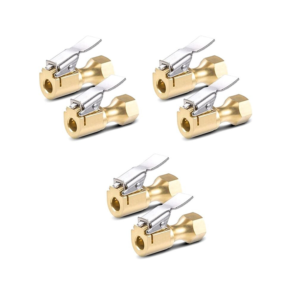 6Pcs Air Chuck-Heavy Duty Closed Flow Lock Tire Chuck With Clip For Inflator Gauge Compressor Accessories- Yellow 6031568534502
