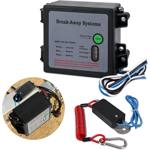 Trailer Brakes Breakaway Kit with , LED Test Light Electric Breakaway System, Universal Trailer Brake Controller 1