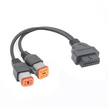 OBD2 Cable for 4Pin+6Pin 2 in 1 Motorcycle OBD Scanner Adapter, Motorcycle Diagnostic Tool 16 Pin to 4 Pin 6 Pin