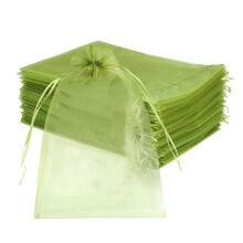 100Pcs Fruit Protection Bags (8X12 Inches) Green Mesh Lid Bag Drawstring Mesh for Fruit Protection Vegetable Garden