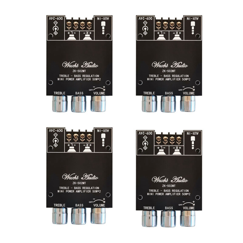 4X Zk-502Mt 5.0 Subwoofer Amplifier Board 2.0 Channel High Power Audio Stereo Amplifier Board 2X50w Bass Amp 4712060403832
