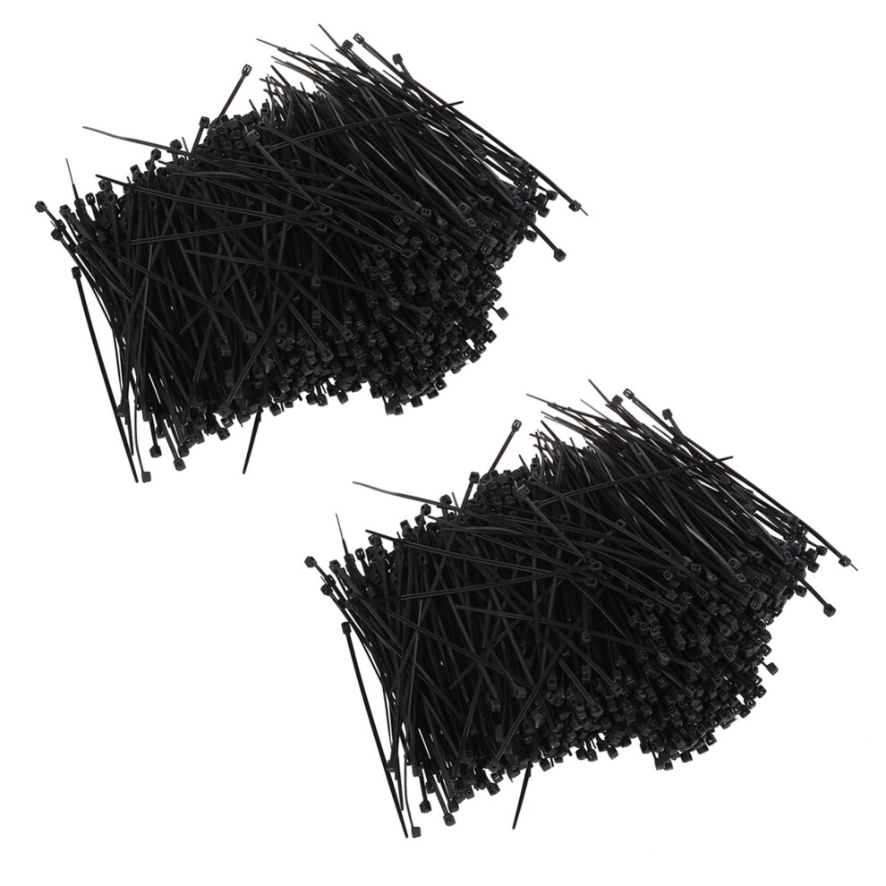2000 Pcs Black Nylon Cable Zip Tie Fasten Wrap 95Mm X 2Mm 4712842542285