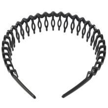 2X Frau Kunststoff Zaehne Kamm Hairband Haar Hoop Stirnband Schwarz