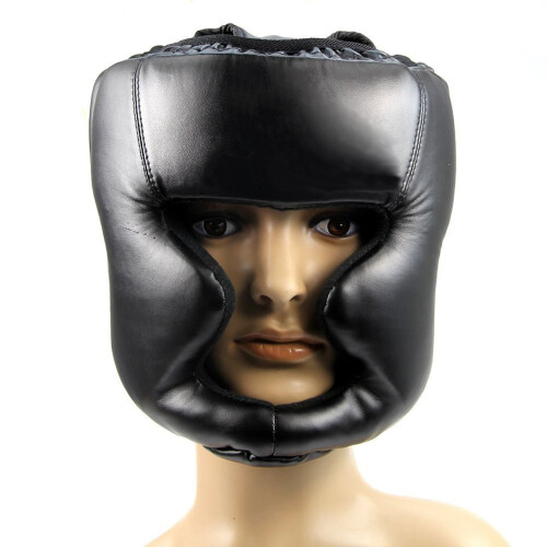 2X Black Good Headgear  Guard Training Helmet Kick Boxing Protection Gear 1