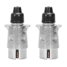 2X 7-Broche Adaptateur Remorque Robuste broche rond 7-Pole Connecteur Cablage 12V Attelage remorquage Caravan