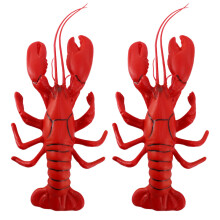 2X 12x5 inch Fake Lobster Model for Dispaly Artificial Marine Animals Decoration