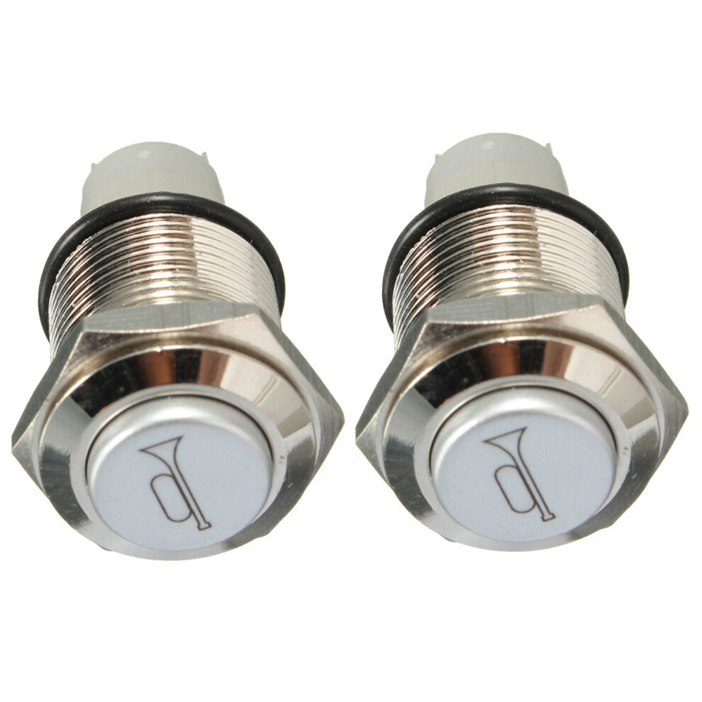 2X 12V 16Mm Car Led Momentary Horn Button Metal Push Button Light 6031910103325