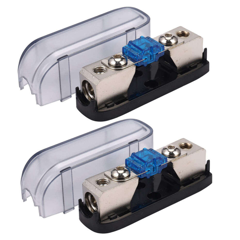 2X Car Stereo Fuse Holder, Auto Agu Audio Fuse Box Power Distribution Block 4Ga In 4Ga Out,Single Way 4714042225074
