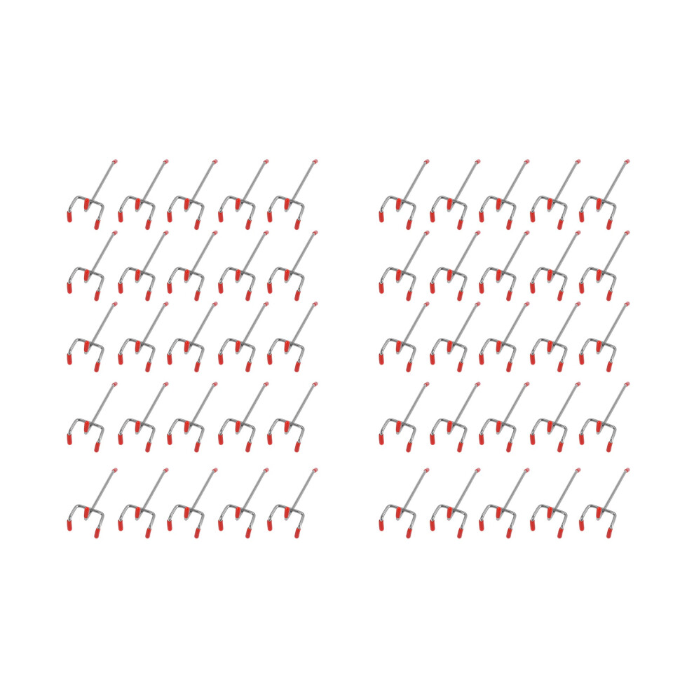 50Pcs 100Mm Pegboard Hooks Slat Wall Retail Display Shop Peg Hang Fits Home Hanger Chrome Metal 1-1.5Kg Loading 6133869998288