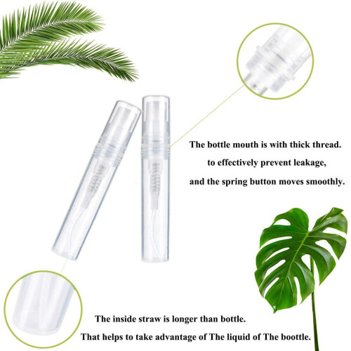 240Pcs Transparent Empty Spray Bottles 3Ml Plastic  Refillable Container Empty Cosmetic Containers 2