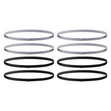 8 Pcs Thick Non-Slip Elastic Sport Headbands Hair Headbands,Exercise Hair and Sweatbands for Women and Men(Black, Grey)