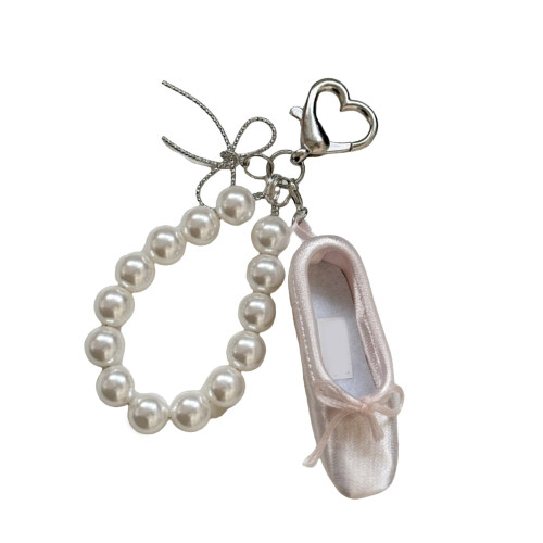 Porte-clés à breloques élégant en forme de-arc de perles