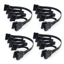4X 4Pin IDE to 5-Port Power Supply Cable 4Pin to Multi Port 18AWG Wire Power Cord For Hard Drive HDD SSD PC