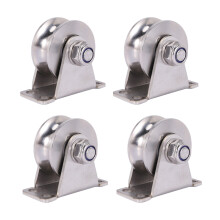 4Pack U-Type Stainless Steel Pulley Block Mute Bearings Sliding Roller Track Wheel