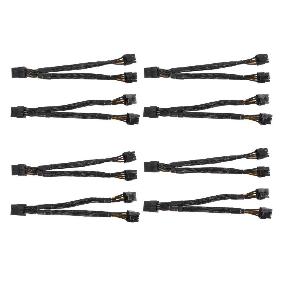 8Pcs Gpu Pcie 8 Pin Female To Dual 2X 8 Pin (6+2) Male Pci Express Power Adapter Braided Y-Splitter Extension Cable 4711158061435