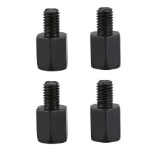 4 PCS Motorrad Spiegeladapter Wandelt im Uhrzeigersinn von 8MM auf 10MM Schwarz um