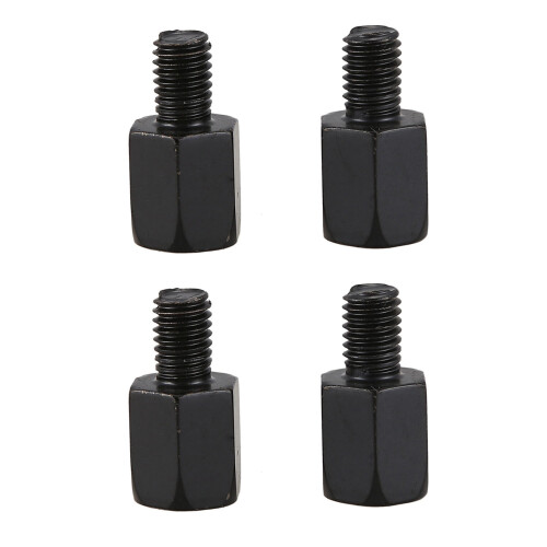 4 PCS motorcycle Mirror Adaptors Converts Clockwise 8MM TO 10MM Black