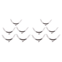 10x Metal Frames Snap Clasp Arch Pattern Coin Style Purse Silver