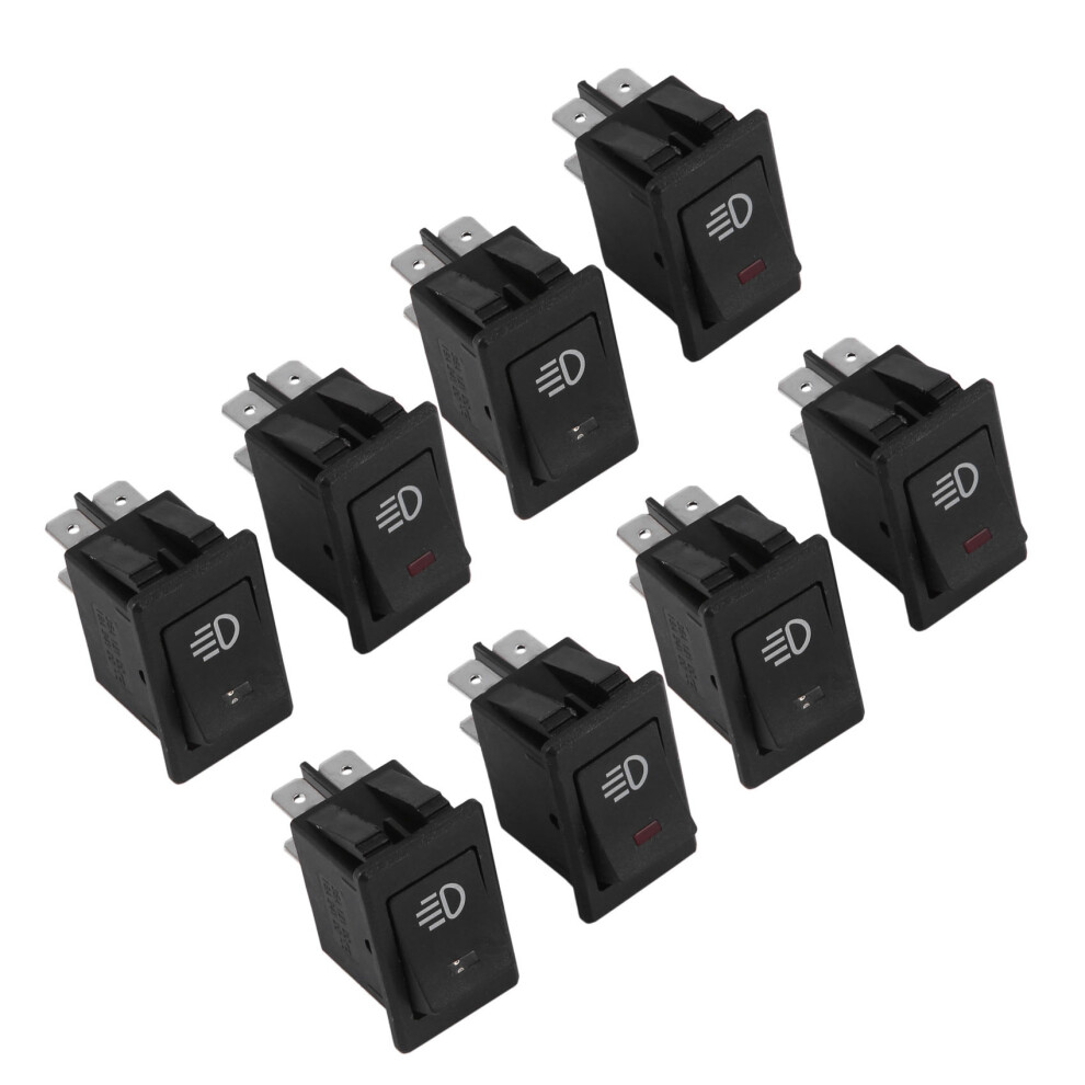 8X 12V 35A Car Truck Boat Fog Rocker Led Dash Board Toggle 4Pin Light/Black 6032952498882