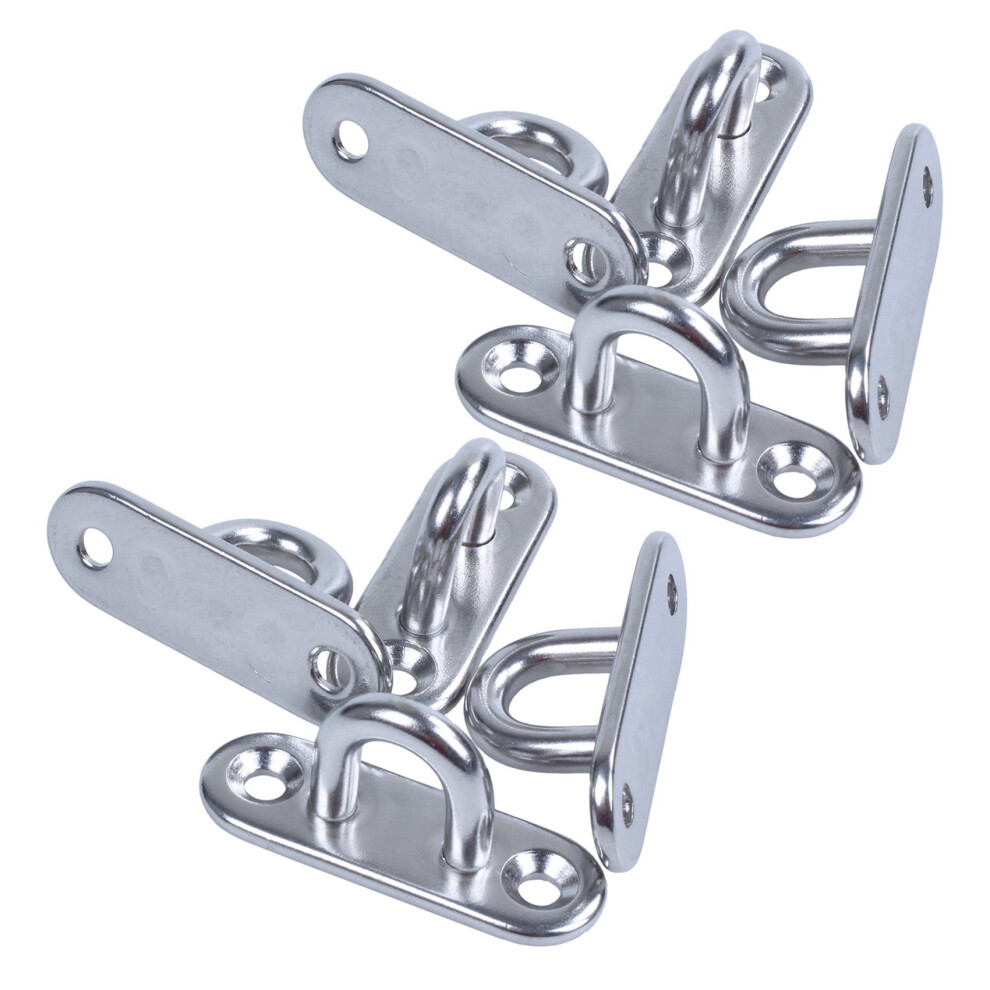 8Pcs 5Mm 304 Stainless Steel Oblong Pad Eye Plate Staple Ring Hook Light 6032860351842