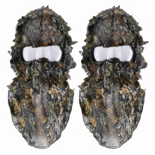 2X Tarnung Jagd Belaubten 3D Gesichtsmaske Kapuze im Freien Jagd Angeln Kopfbedeckungen Camo Hut