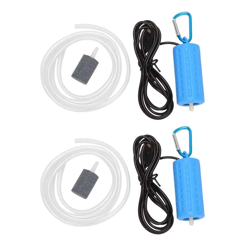 2X Usb Aeration Pump Air Pump Aquarium Aerator Ultra Quiet Fish Tank Go Fishing Oxygen Pump —— Exogio