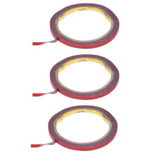 3X Forte Rotolo Di Nastro Adesivo In Schiuma Super Double Sided Permanente Per Auto Veicolo, Rosso 6Mm X