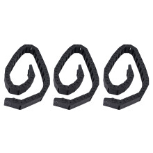3X 18mm x 37mm Negro Flexible Cadena de arrastre de cable semicerrada 1M 39.4Pulgada