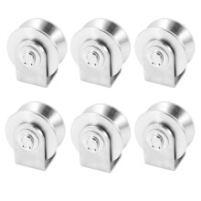 6X 2 Inch V Type Pulley Roller 304 Stainless Steel Sliding Gate Roller Wheel Bearing for Material Handling and Moving