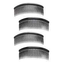 4 Stuecke Schwarz Kunststoff 24 Zaehne Haar Kamm fuer Damen/ Maedchen
