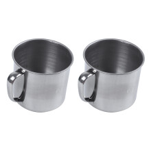 2X Edelstahl-Kaffee-Tee-Becher-Schale-Camping / Reise-3.5