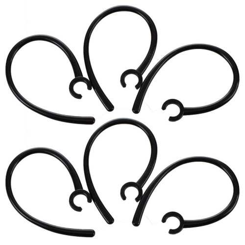 6 Pcs Handfree 5.5mm Hole Black Plastic Earhook for  Earphone