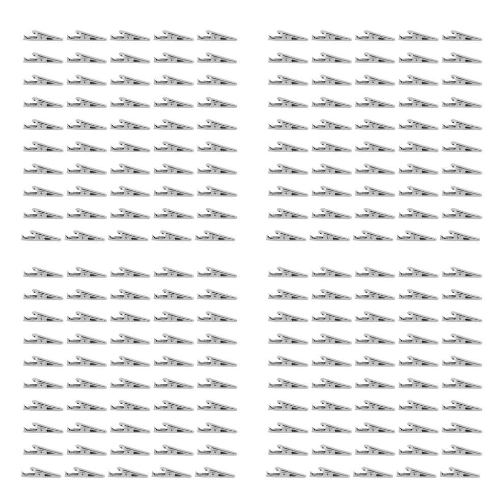 200 Pcs Silver Tone Metal Alligator Clip Crocodile Clamps 6031815728104
