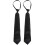 2X Uomini  Nero Poliestere Zip  Cravatta Smooth Zipper Tie 1