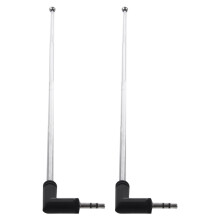 2X 22.5cm 4 Section Telescoping AM FM Radio Antenna 3.5mm Plug