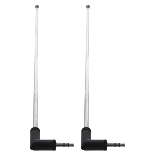 2X 22.5cm 4 Section Telescoping AM FM Radio Antenna 3.5mm Plug