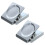 2X Silver Tone Spring Loaded Memo Ticket Magnetic Fridge Wall Clip 1